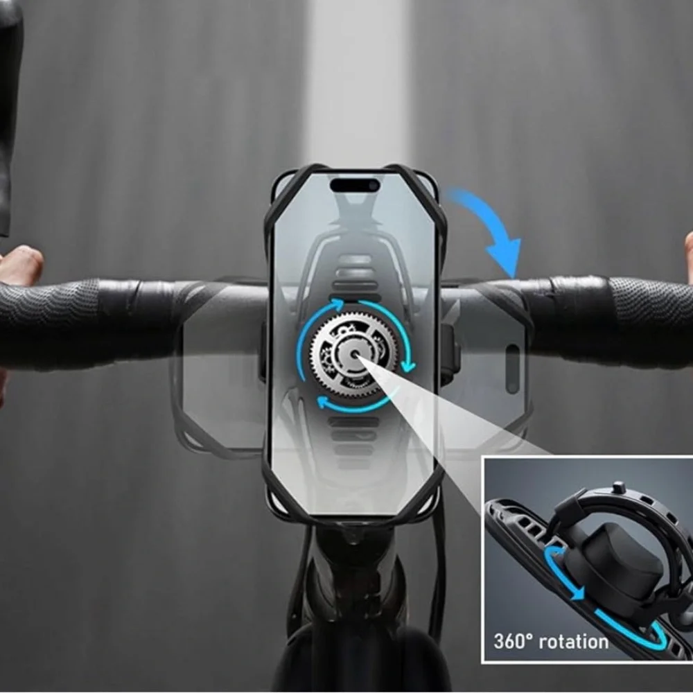 Motorcycle or Bicycle handlebar bracket for cell phone black